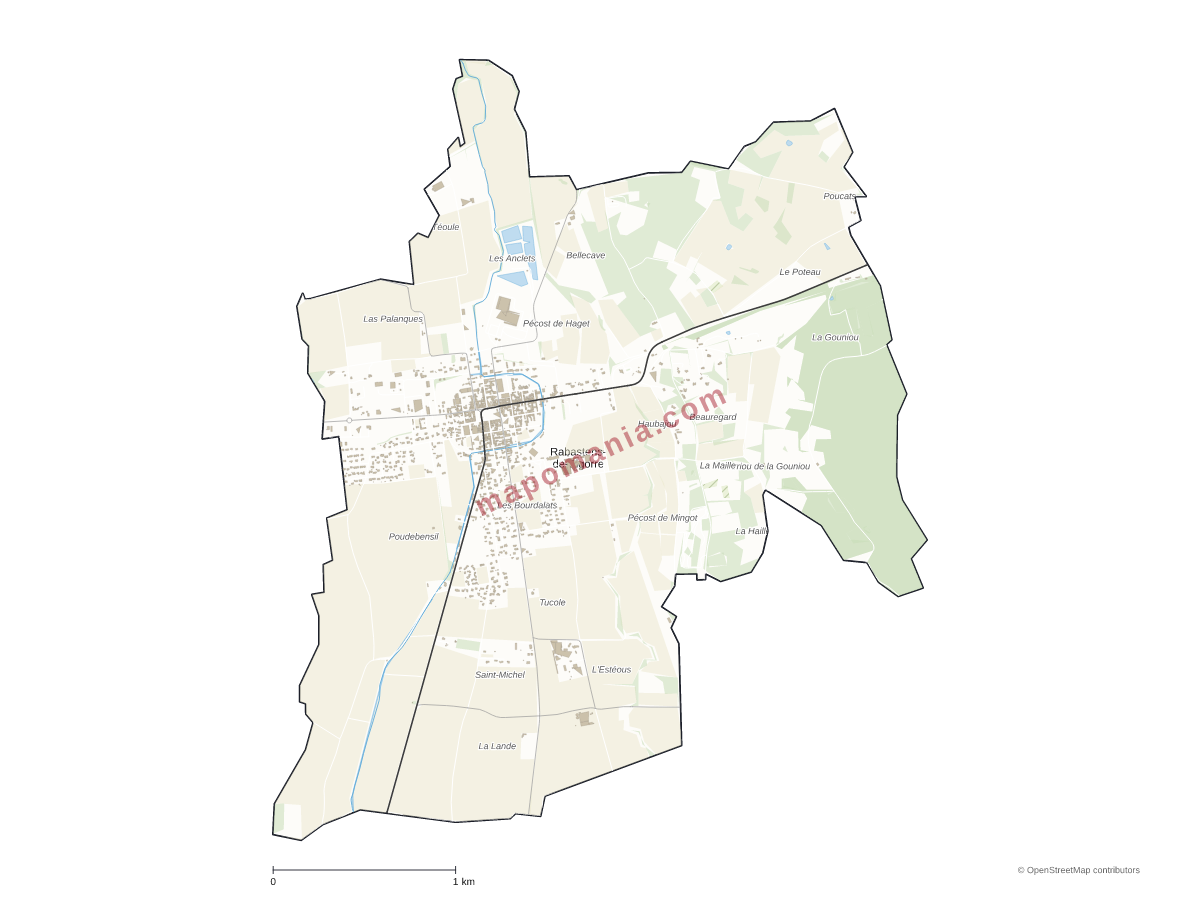 Carte de Rabastens-de-Bigorre à personnaliser