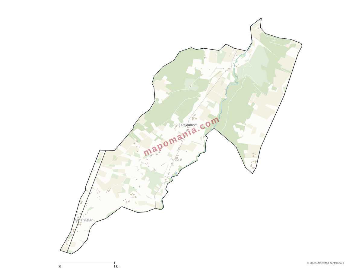 Carte de Réjaumont à personnaliser