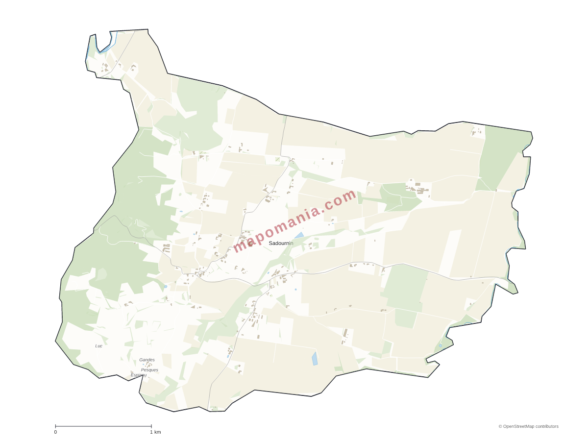Carte de Sadournin à personnaliser