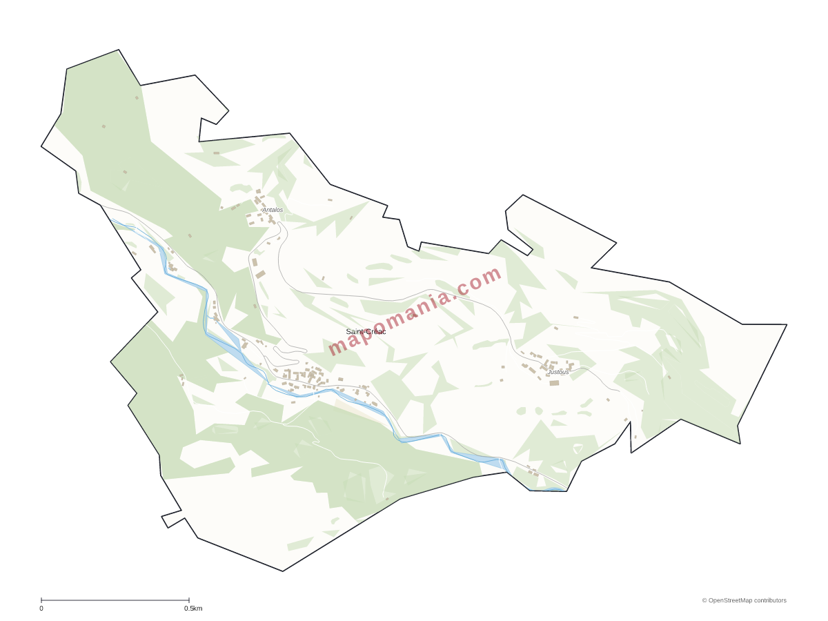 Carte de Saint-Créac à personnaliser