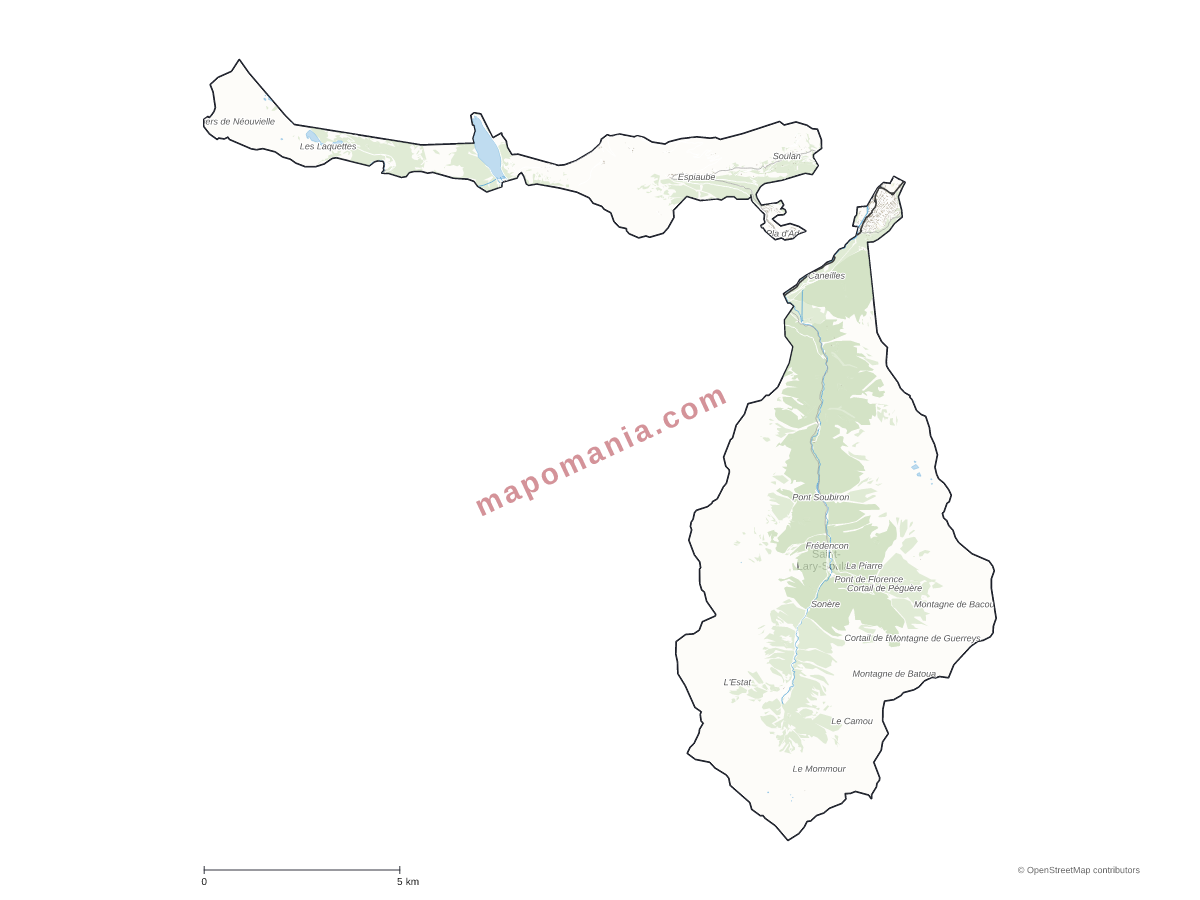 Carte de Saint-Lary-Soulan à personnaliser