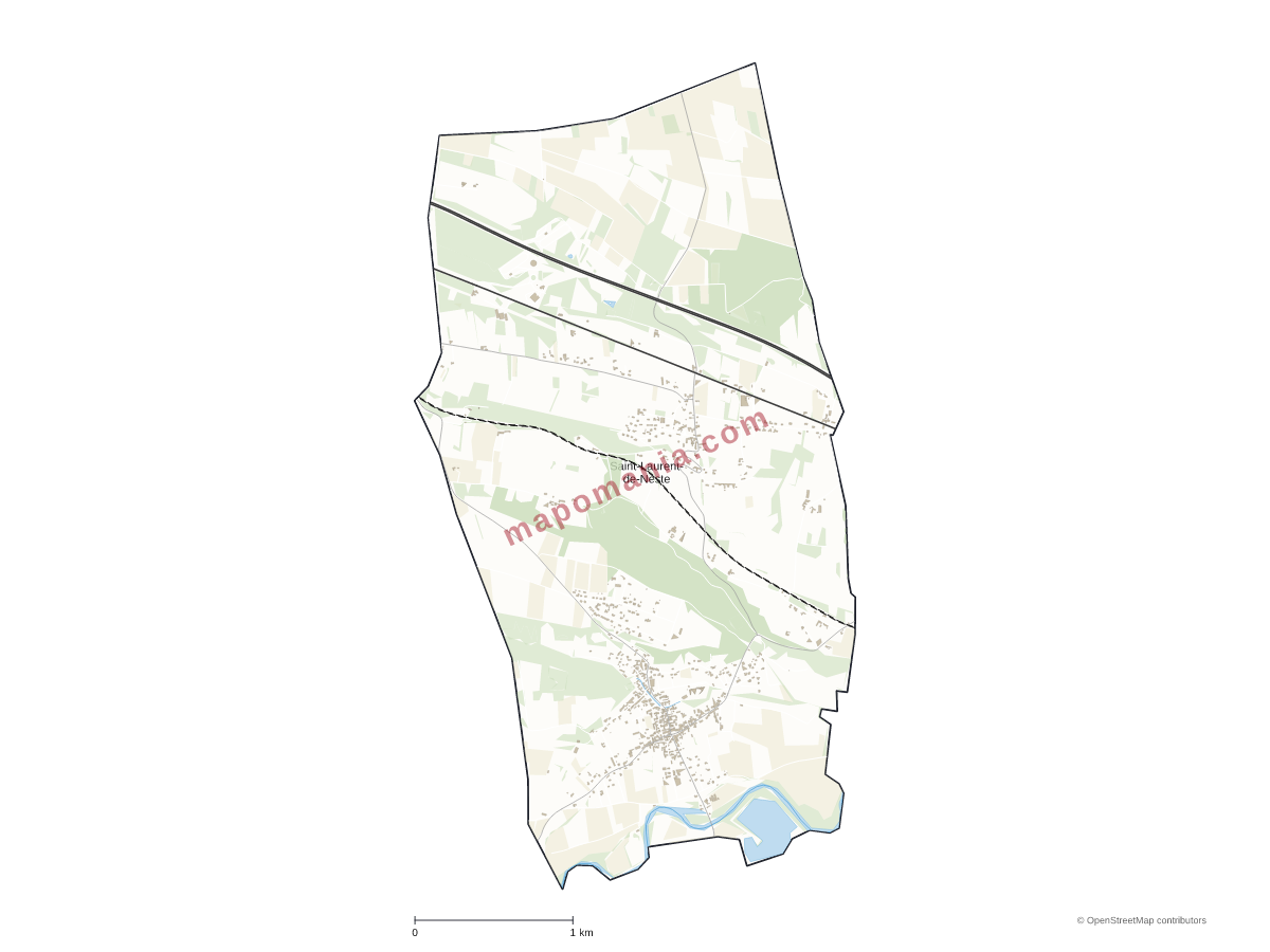 Carte de Saint-Laurent-de-Neste à personnaliser