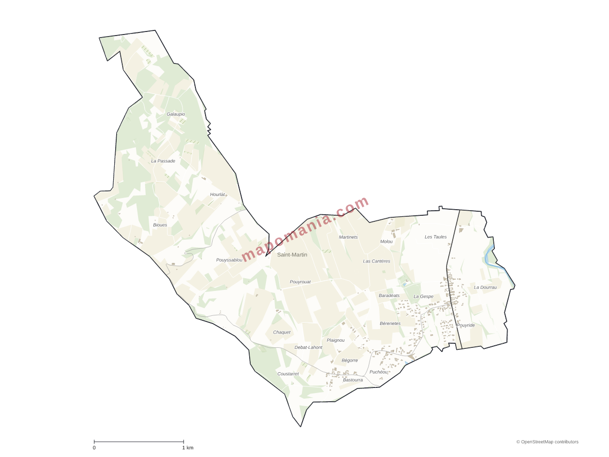 Carte de Saint-Martin à personnaliser
