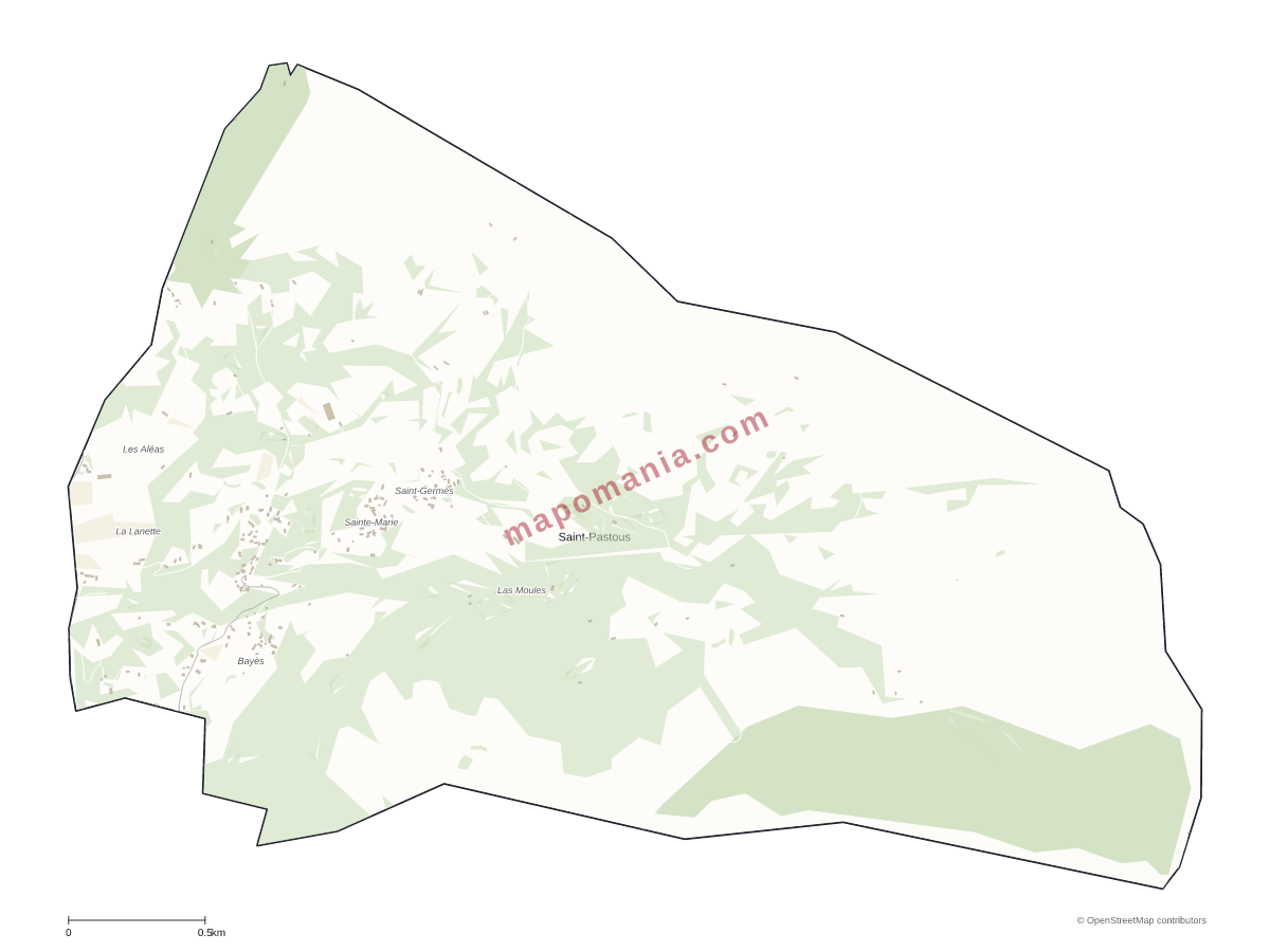 Carte de Saint-Pastous à personnaliser