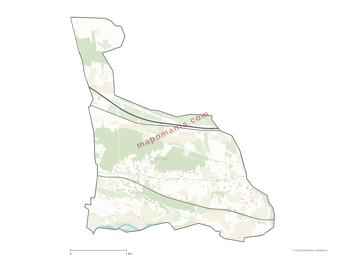 Carte de Saint-Paul à personnaliser