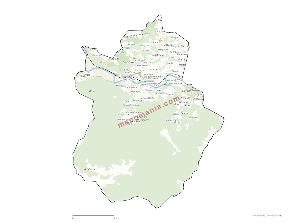 Carte de Saint-Pé-de-Bigorre à personnaliser