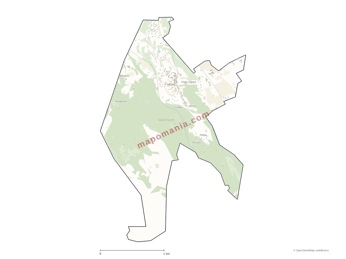 Carte de Saint-Savin à personnaliser