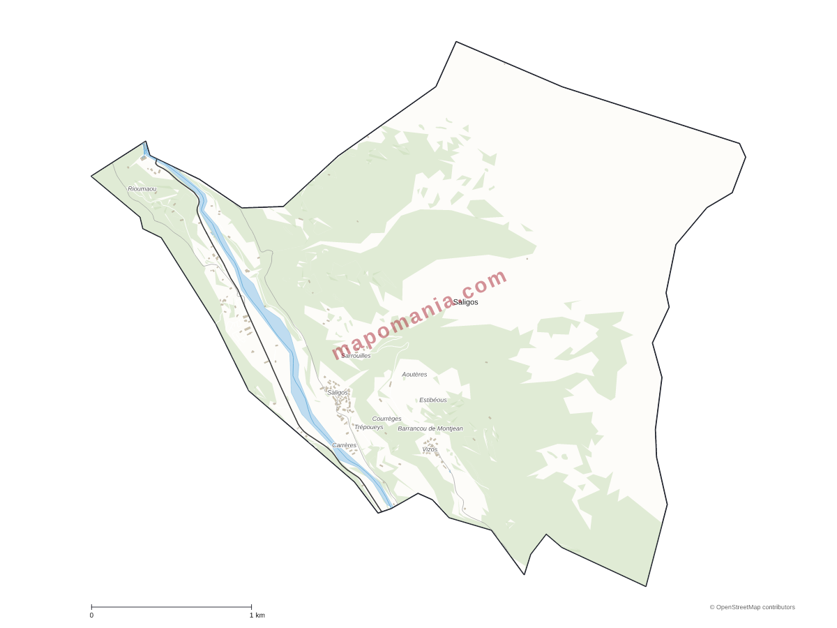 Carte de Saligos à personnaliser