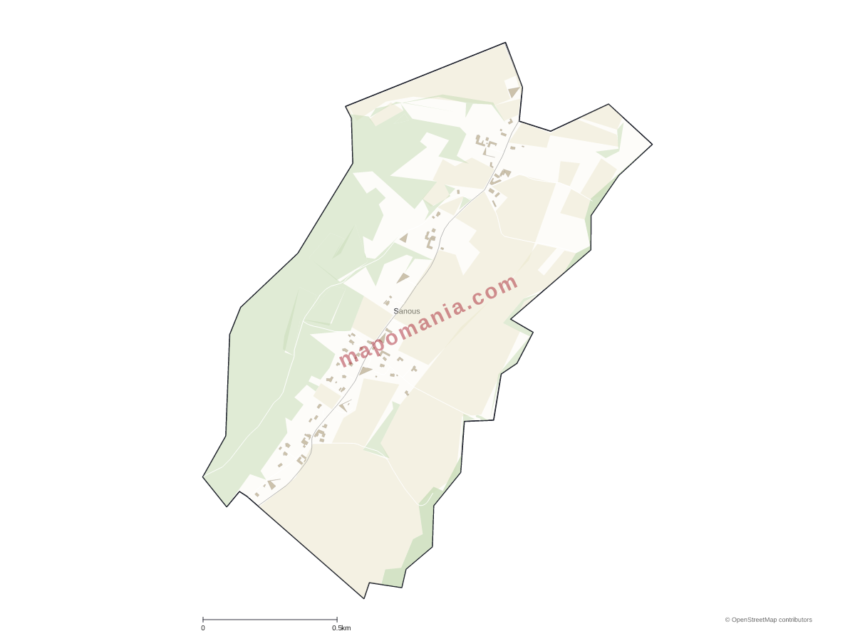 Carte de Sanous à personnaliser
