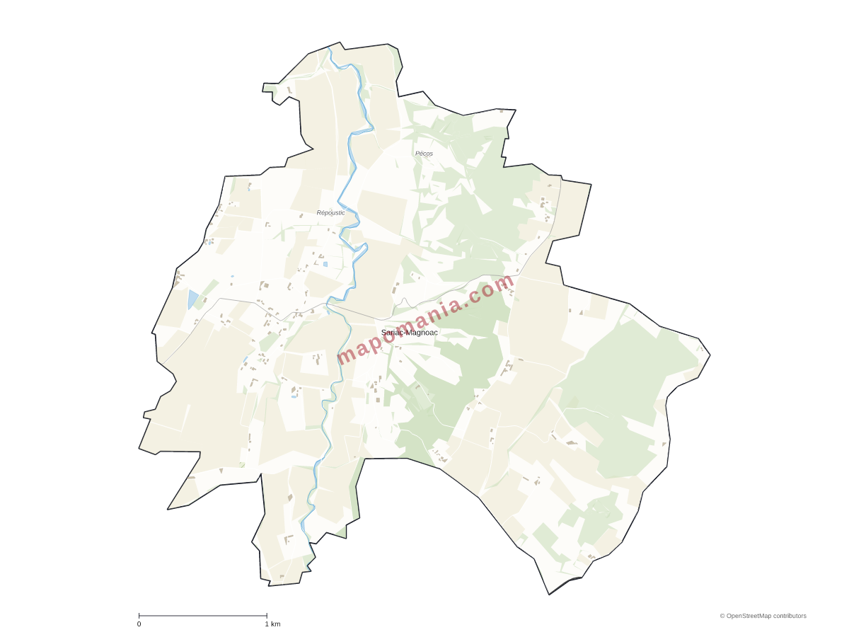 Carte de Sariac-Magnoac à personnaliser