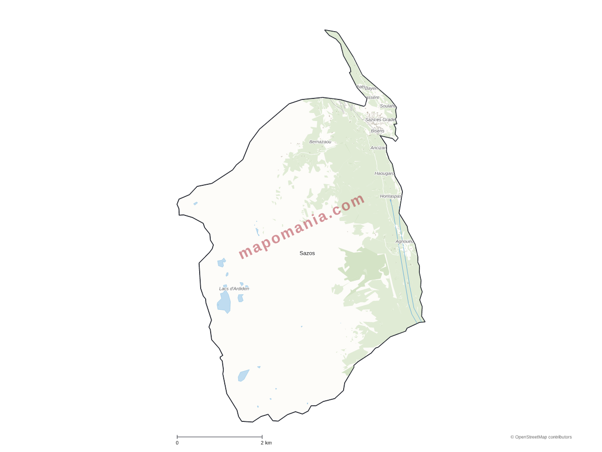 Carte de Sazos à personnaliser