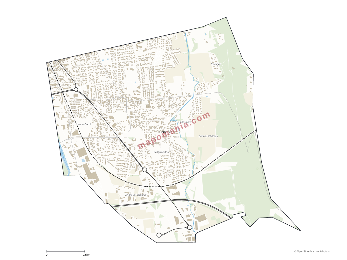 Carte de Séméac à personnaliser
