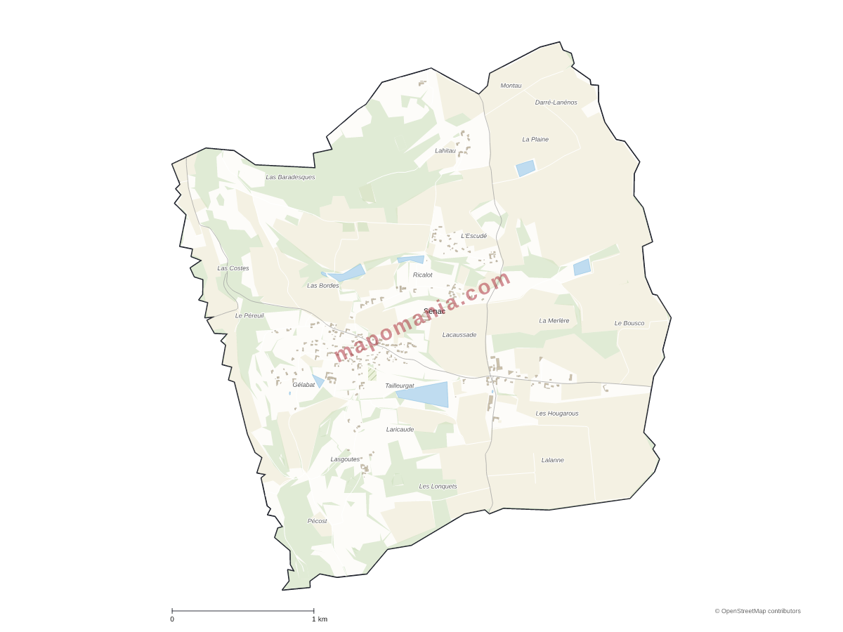 Carte de Sénac à personnaliser