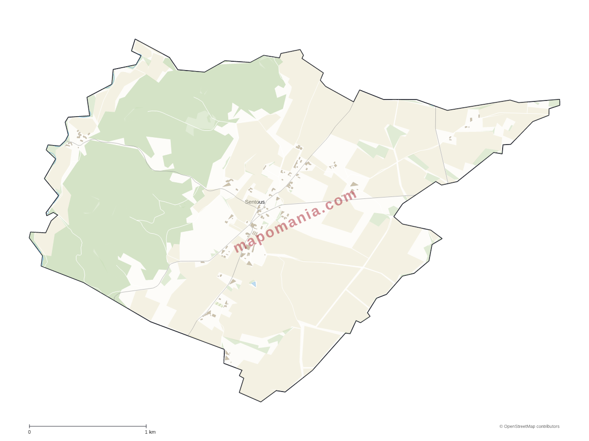 Carte de Sentous à personnaliser