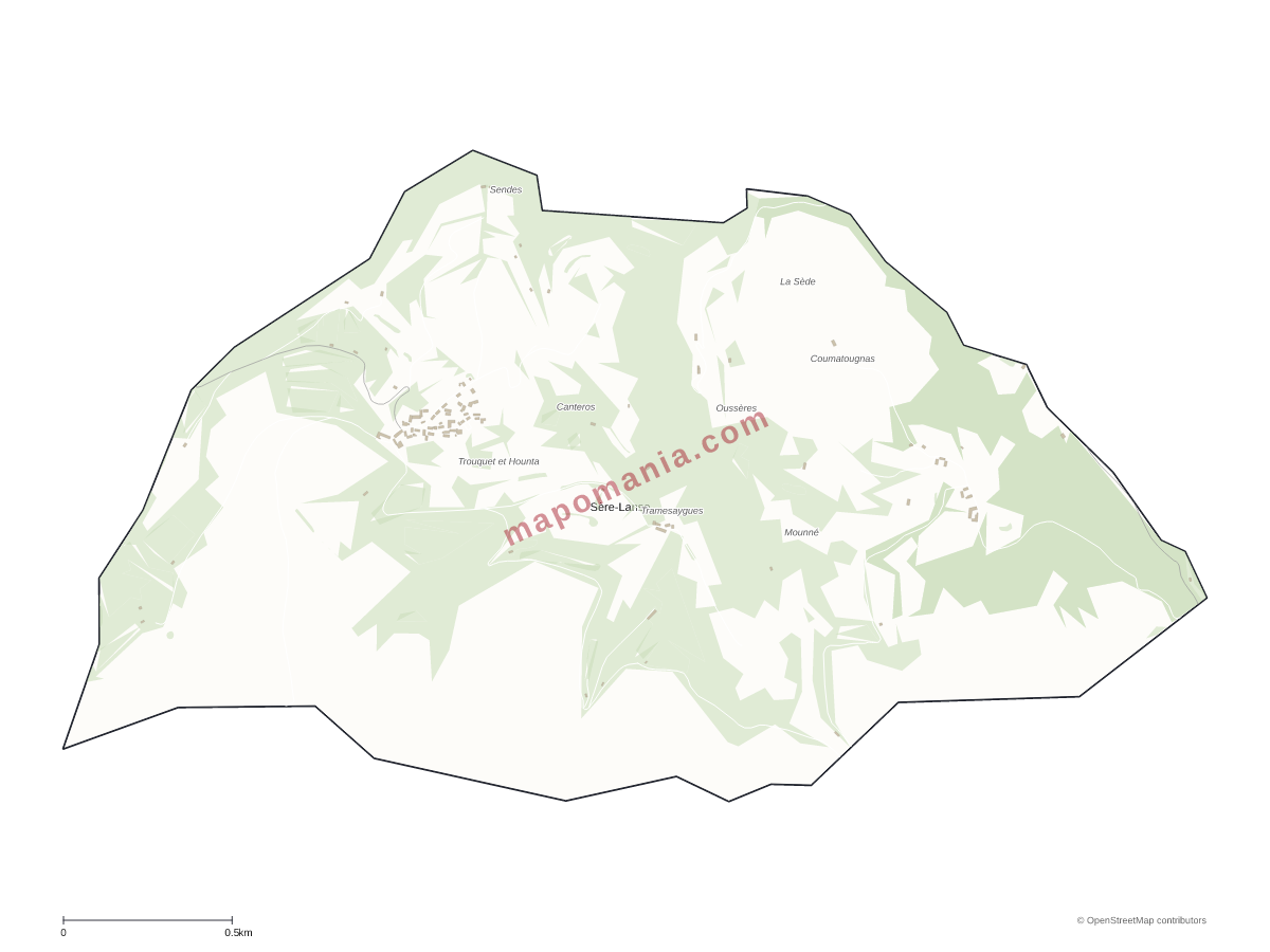 Carte de Sère-Lanso à personnaliser