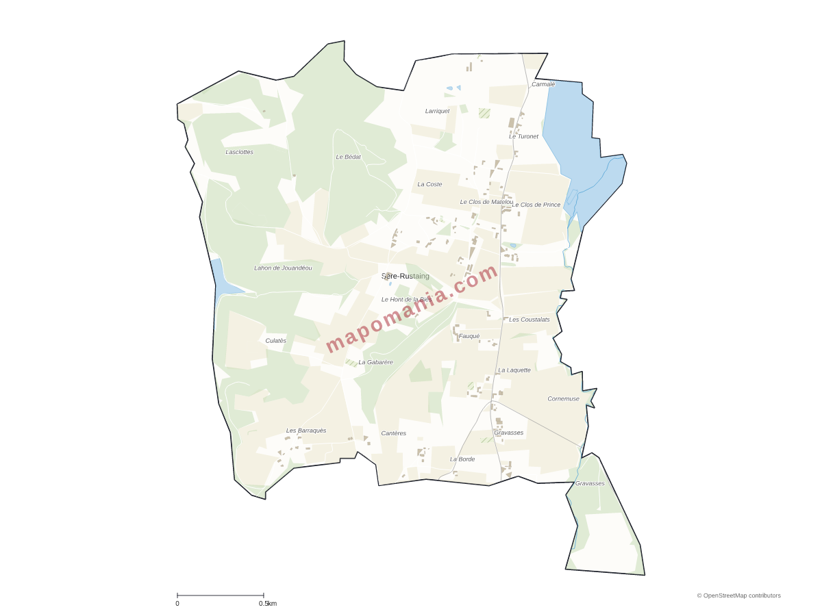 Carte de Sère-Rustaing à personnaliser
