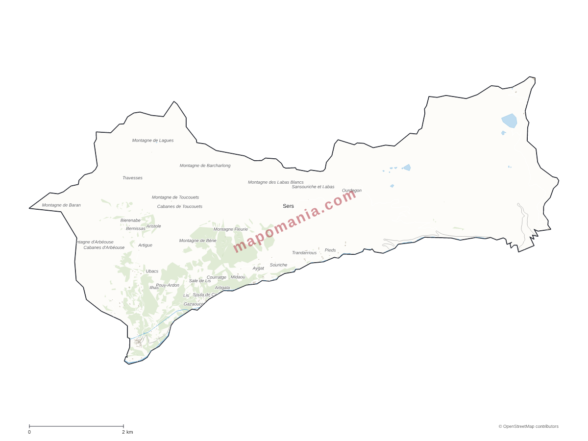 Carte de Sers à personnaliser
