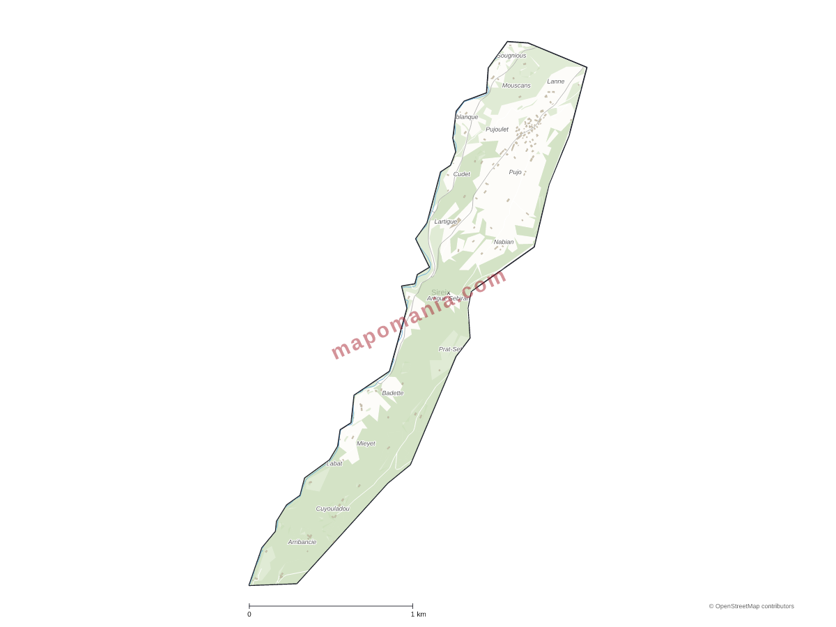 Carte de Sireix à personnaliser