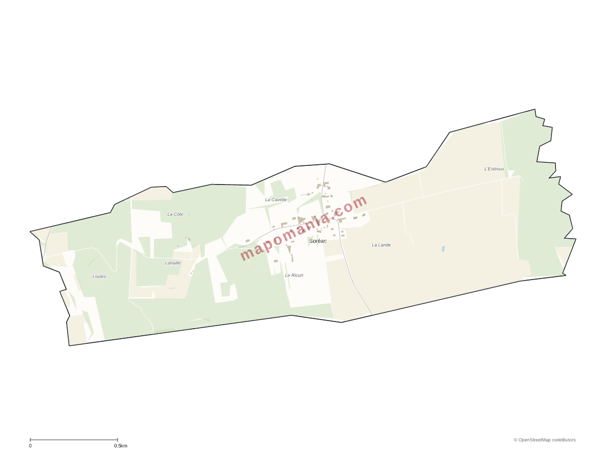 Carte de Soréac à personnaliser