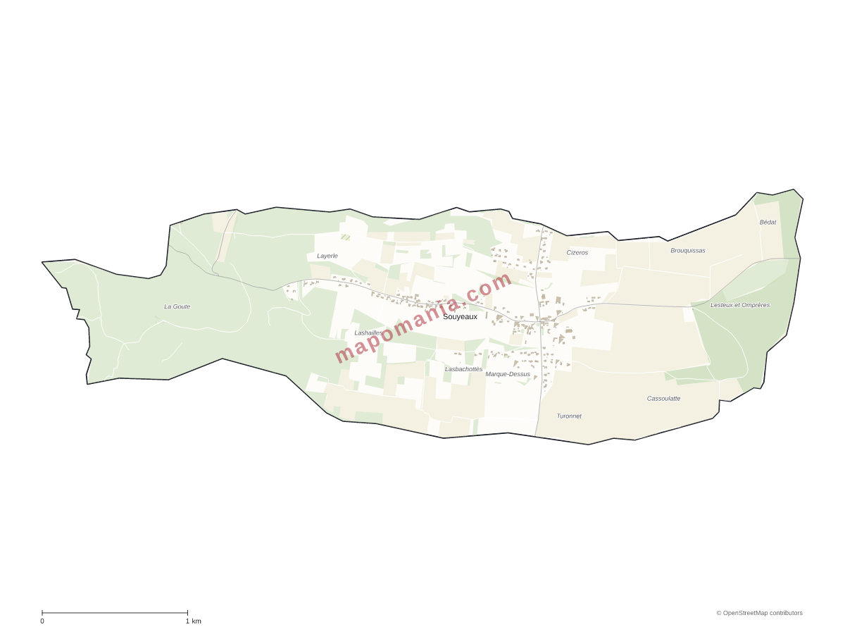 Carte de Souyeaux à personnaliser