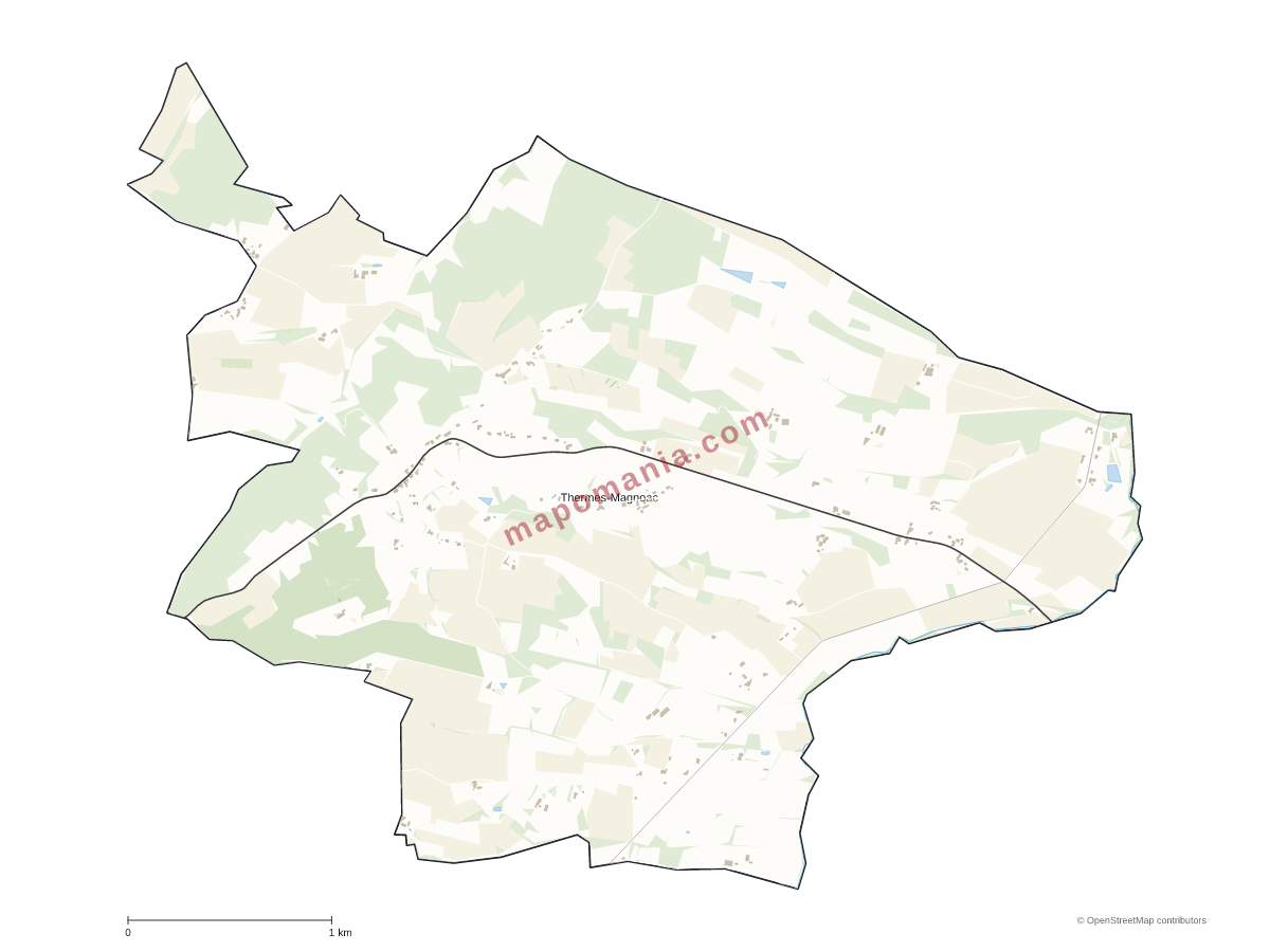 Carte de Thermes-Magnoac à personnaliser