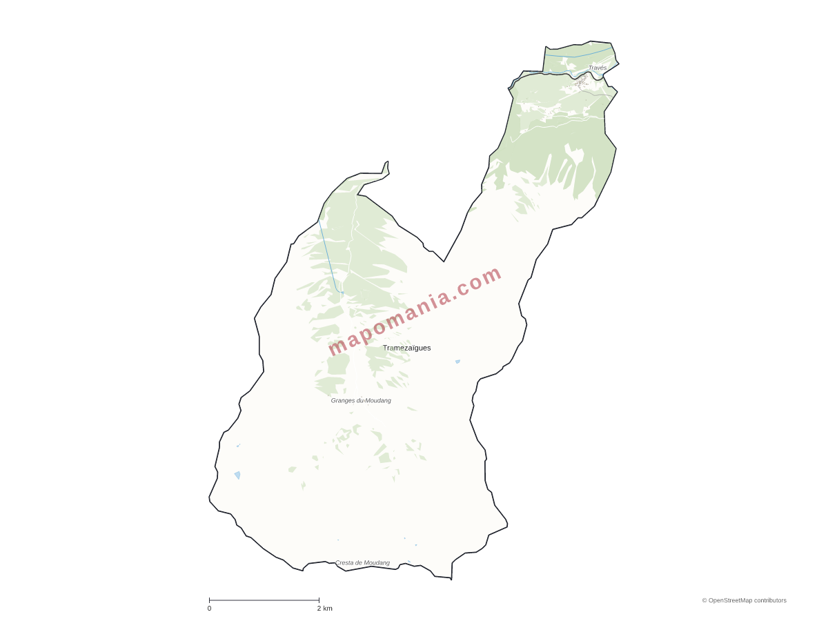 Carte de Tramezaïgues à personnaliser