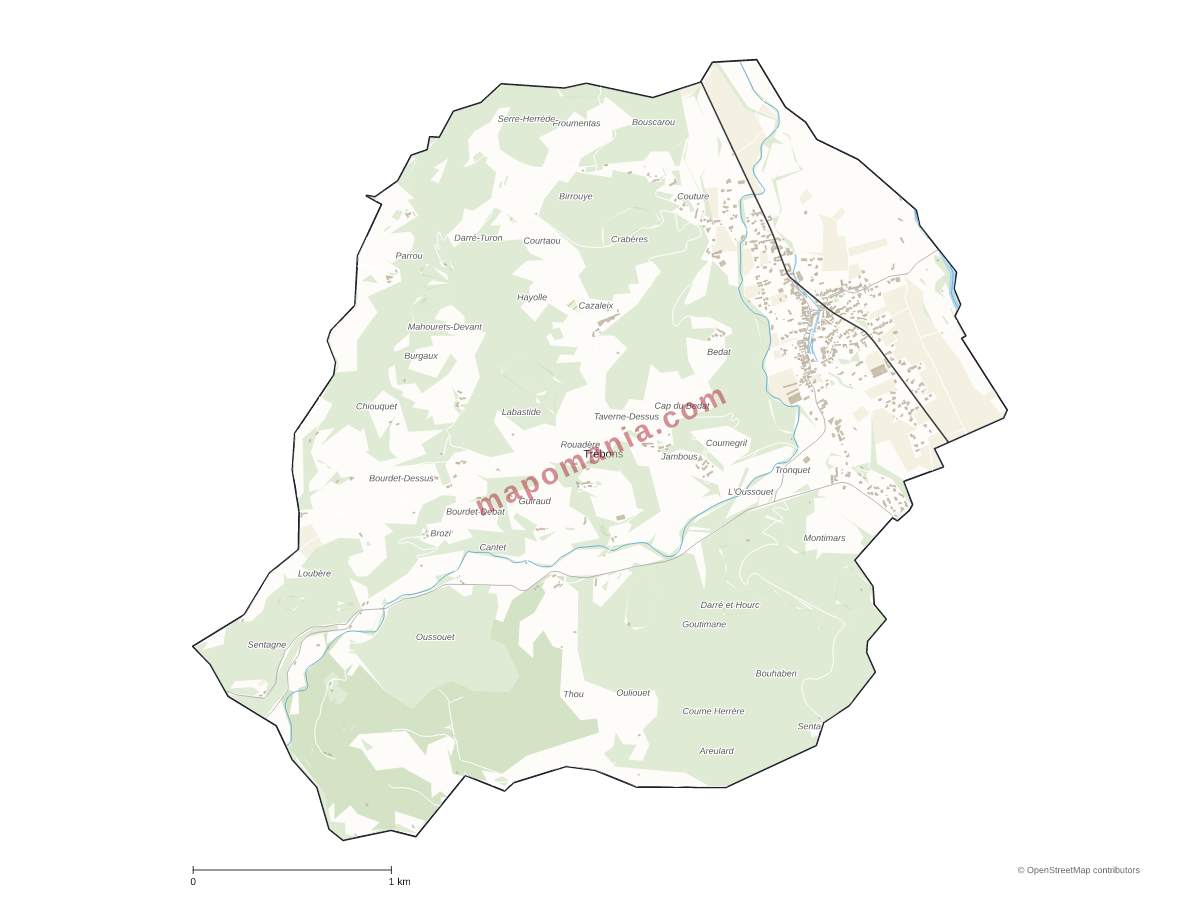 Carte de Trébons à personnaliser