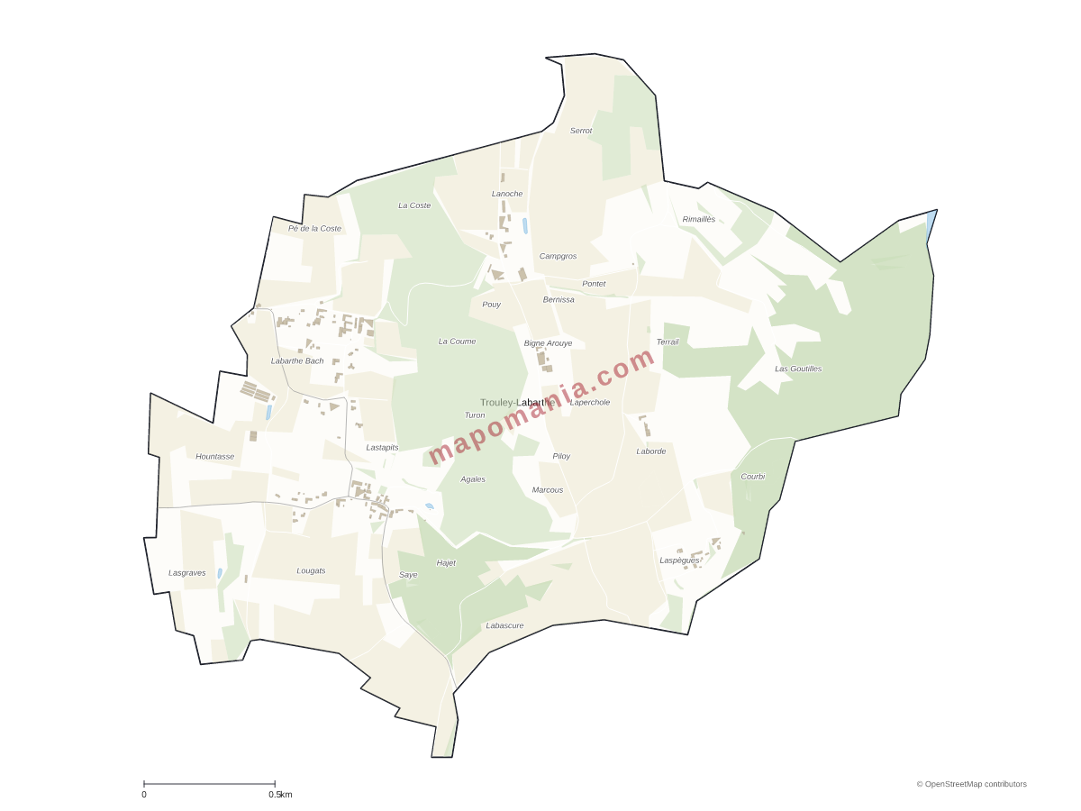 Carte de Trouley-Labarthe à personnaliser