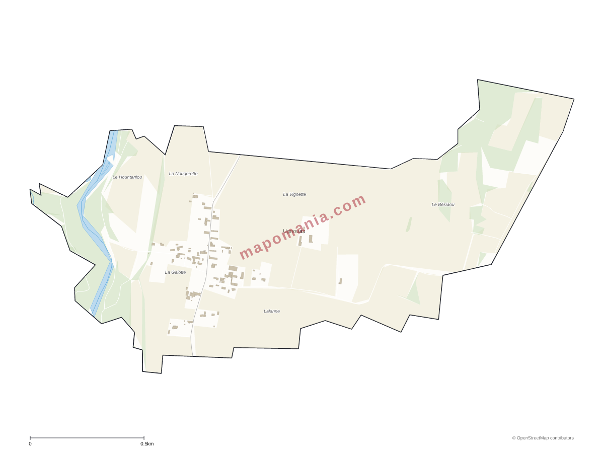 Carte de Ugnouas à personnaliser