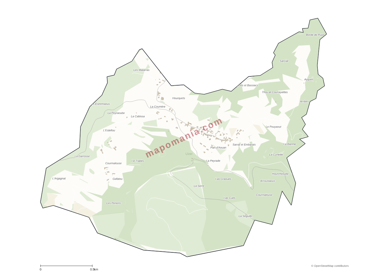 Carte de Uzer à personnaliser