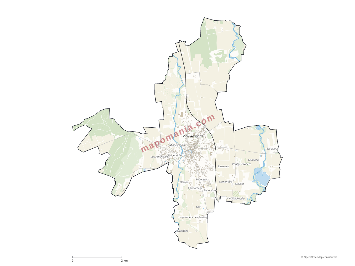 Carte de Vic-en-Bigorre à personnaliser