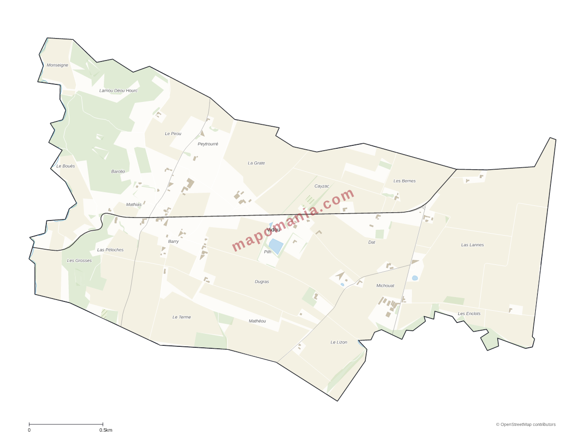 Carte de Vidou à personnaliser