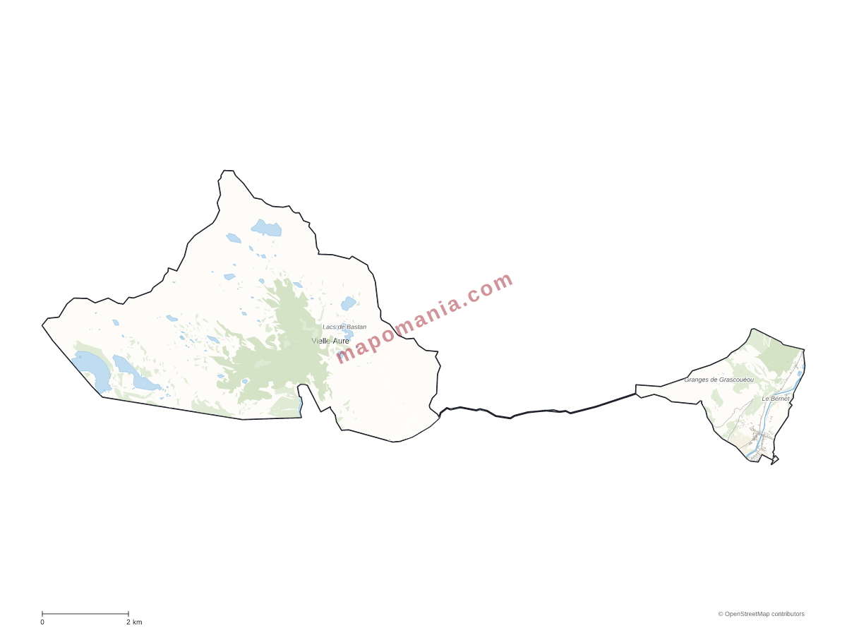 Carte de Vielle-Aure à personnaliser