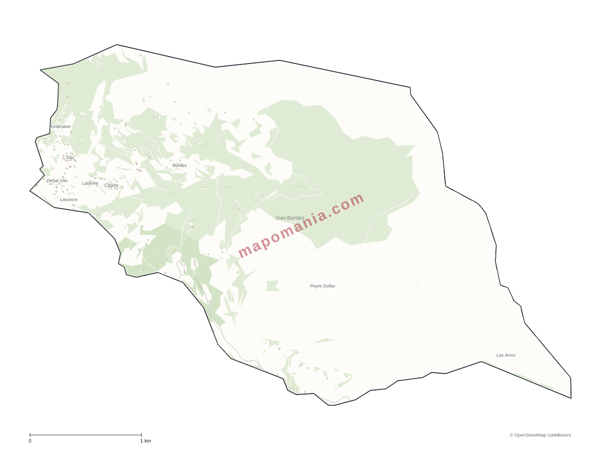 Carte de Vier-Bordes à personnaliser
