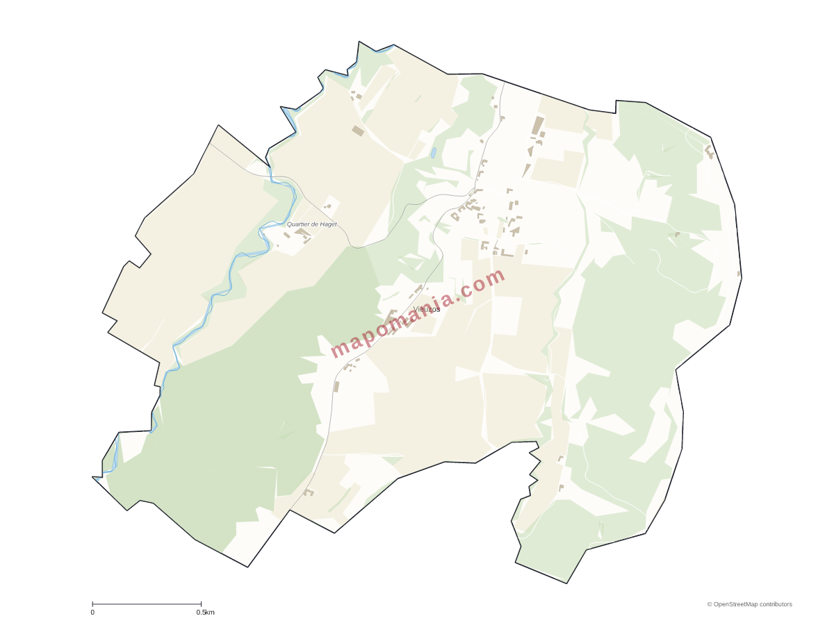 Carte de Vieuzos à personnaliser