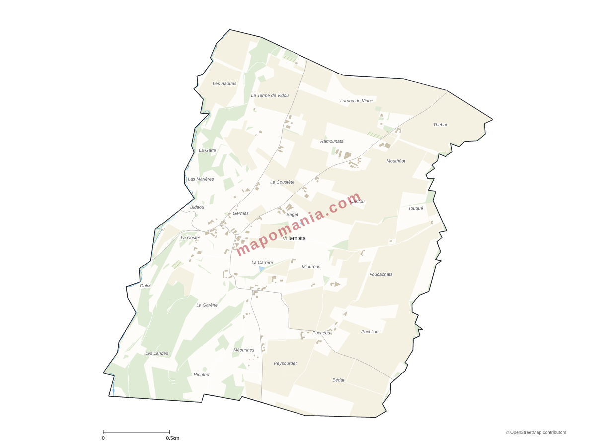 Carte de Villembits à personnaliser