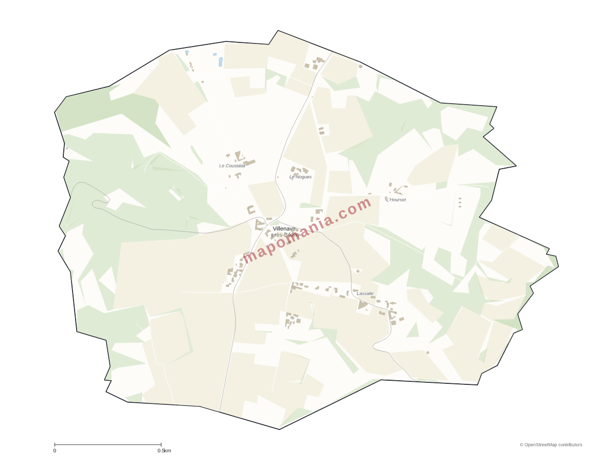 Carte de Villenave-près-Béarn à personnaliser