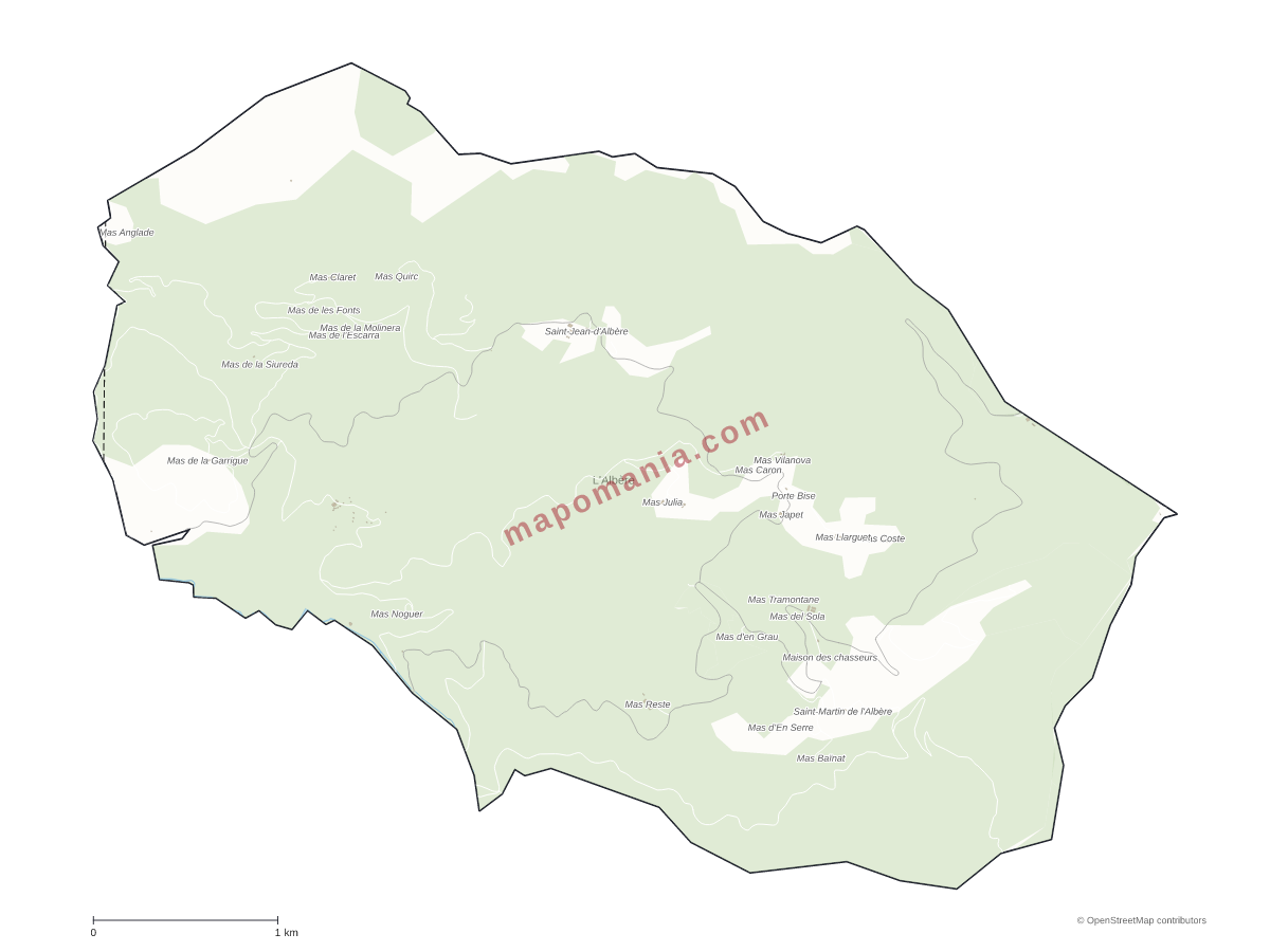 Carte de L'Albère à personnaliser