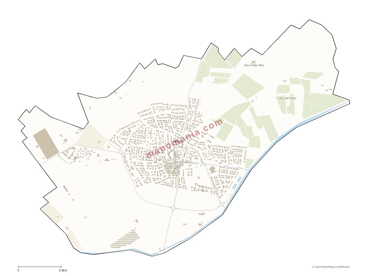 Carte de Alénya à personnaliser