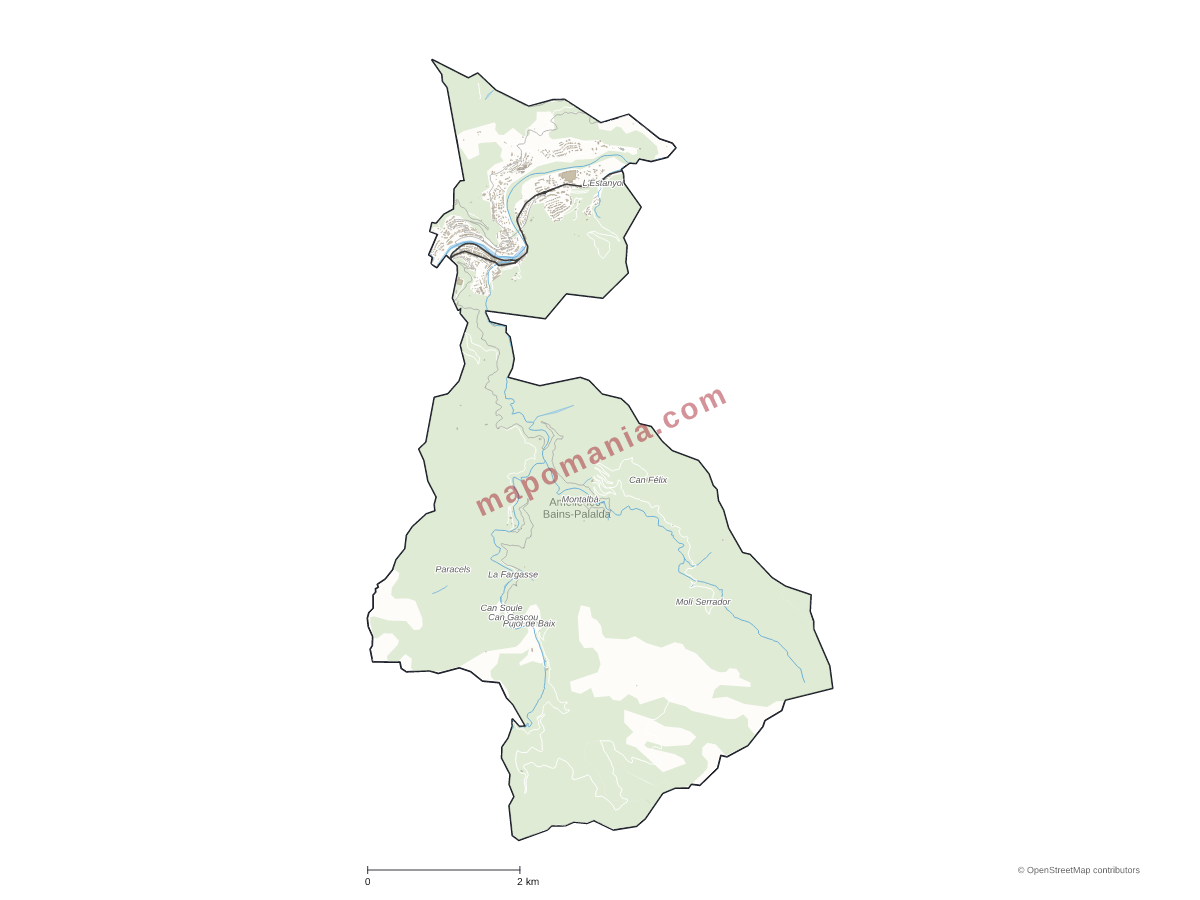 Carte de Amélie-les-Bains-Palalda à personnaliser