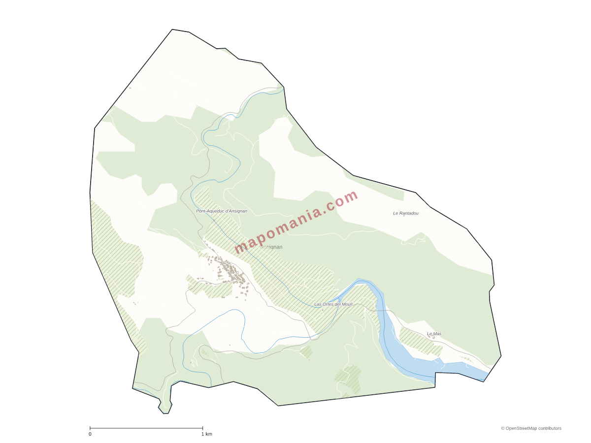 Carte de Ansignan à personnaliser