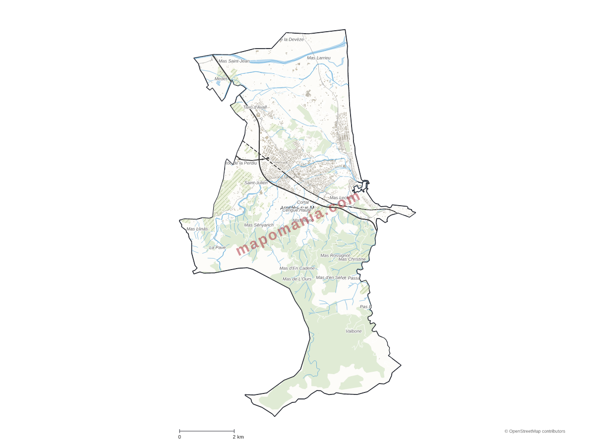 Carte de Argelès-sur-Mer à personnaliser