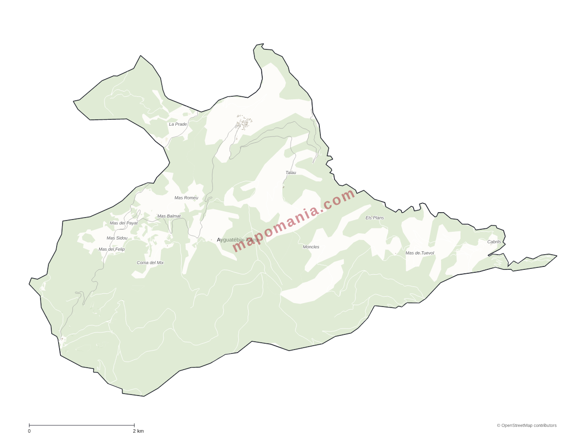 Carte de Ayguatébia-Talau à personnaliser