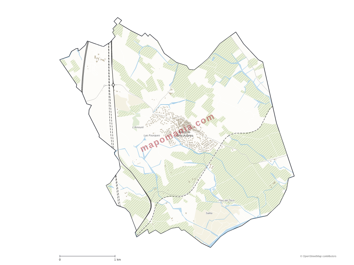 Carte de Banyuls-dels-Aspres à personnaliser