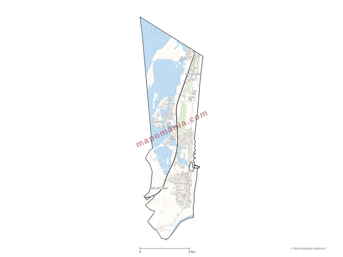 Carte de Le Barcarès à personnaliser
