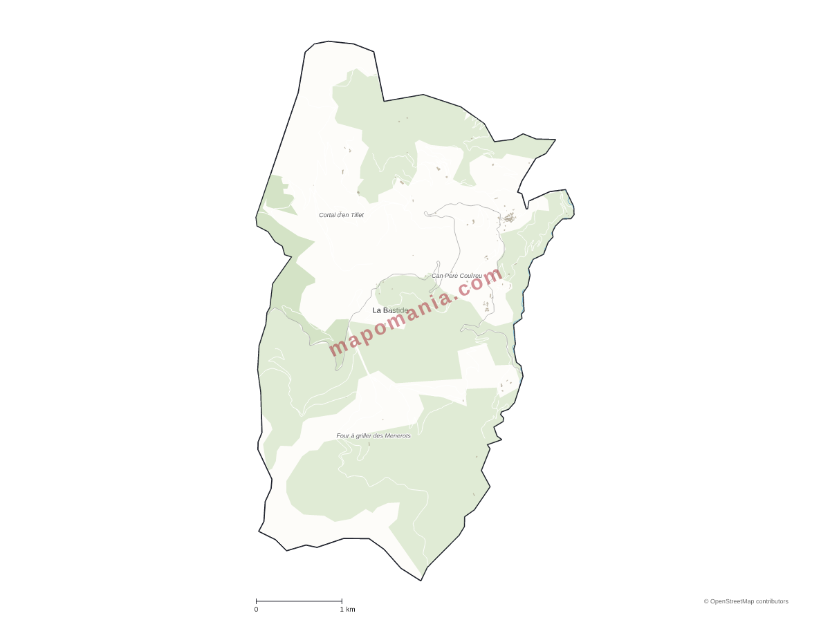 Carte de La Bastide à personnaliser