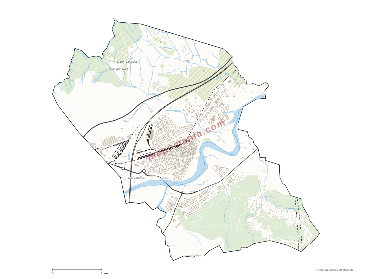 Carte de Le Boulou à personnaliser