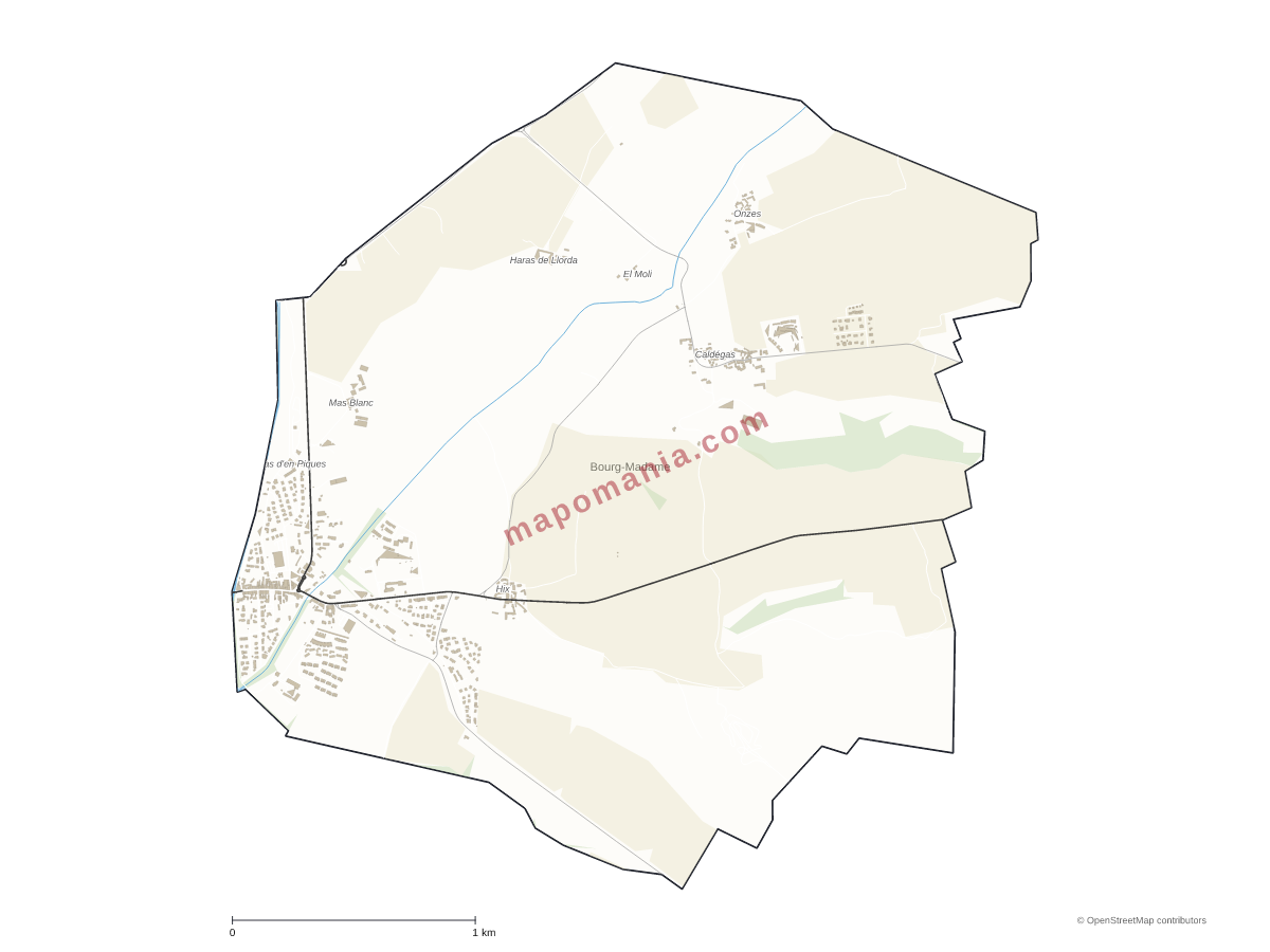 Carte de Bourg-Madame à personnaliser