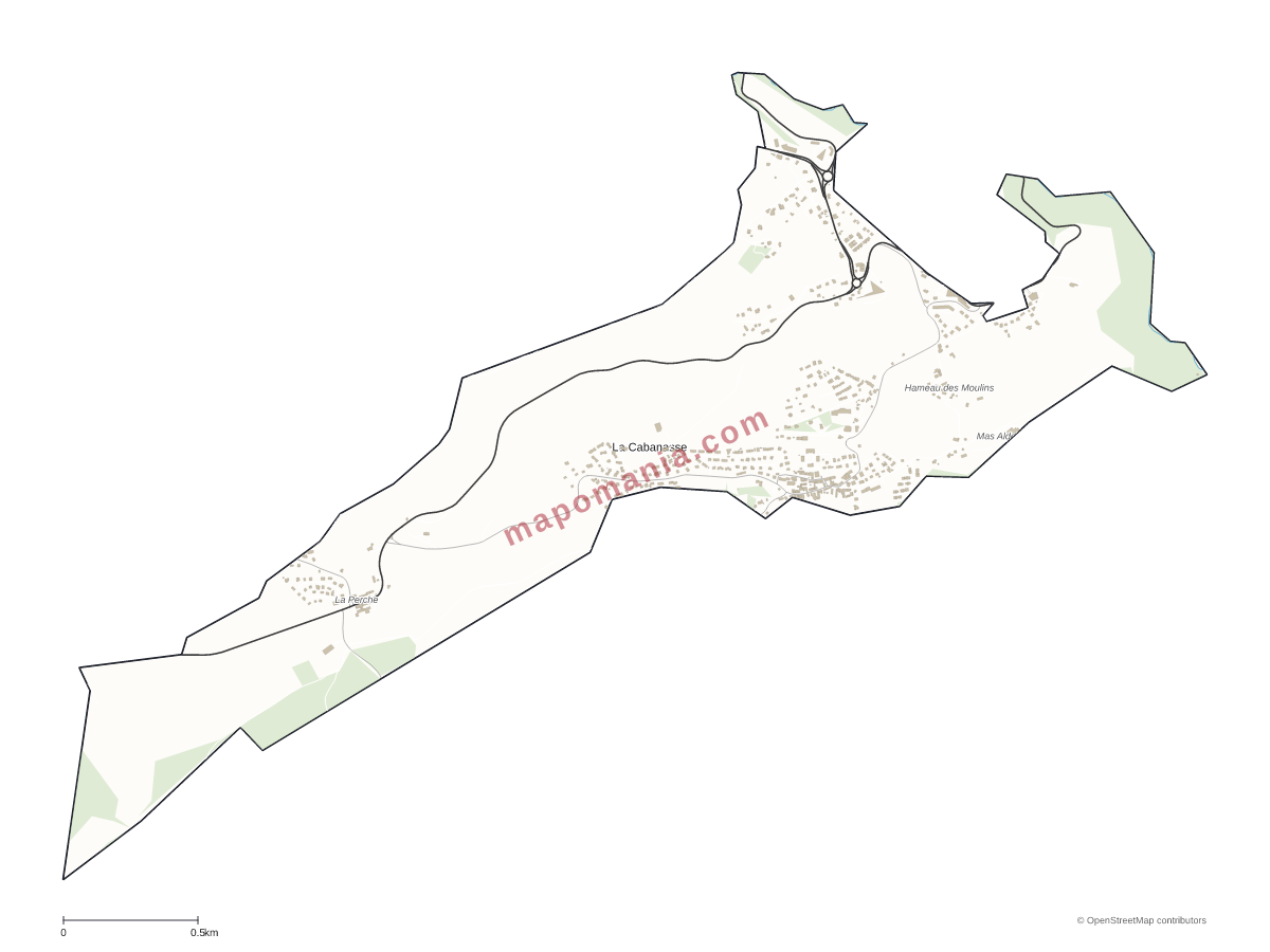Carte de La Cabanasse à personnaliser