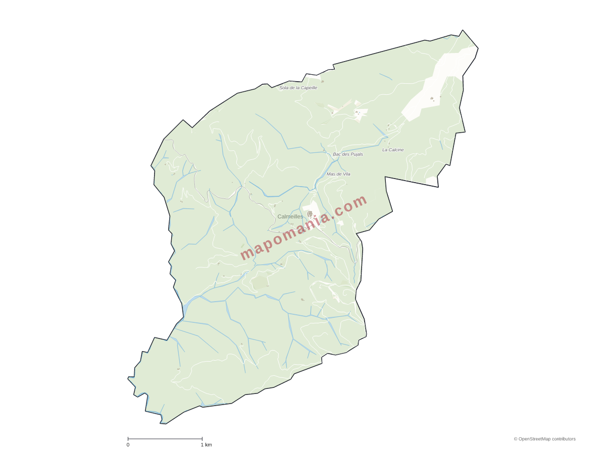 Carte de Calmeilles à personnaliser